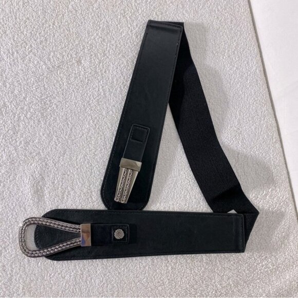 Vintage Black Silver Faux Leather Statement Belt - Picture 13 of 13